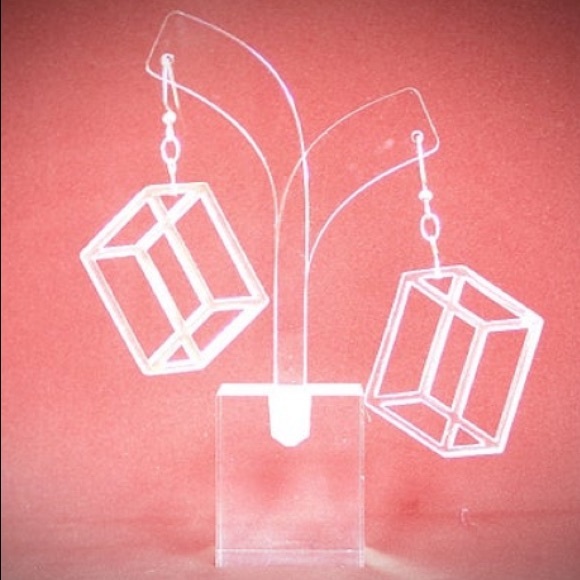 Transparent Prism Earrings - Orthorhombic Lucite - Picture 5 of 5